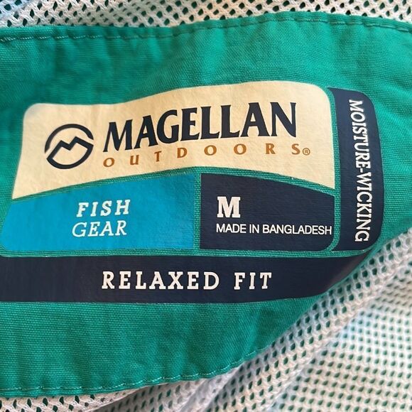 Magellan “Laguna Madre” green nylon fish gear short sleeved shirt - Picture 7 of 10